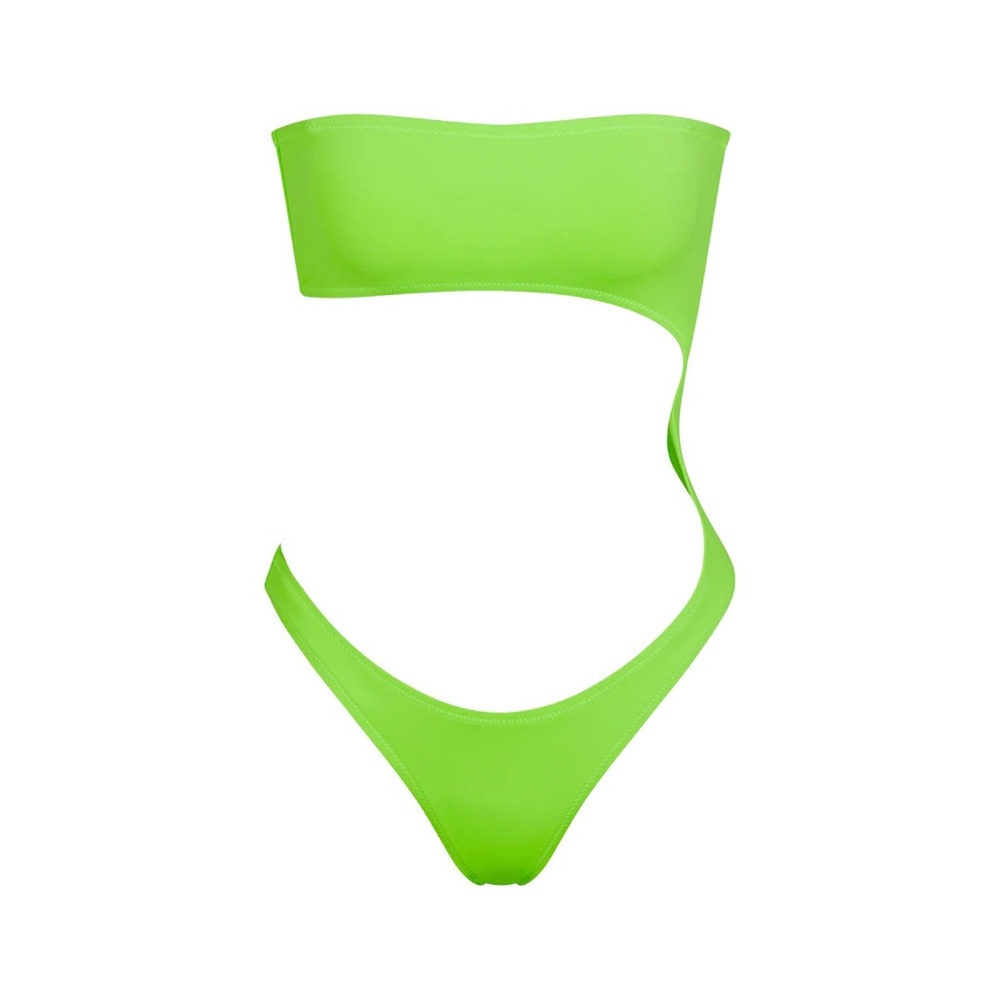 Skims strapless monokini neon green size small new